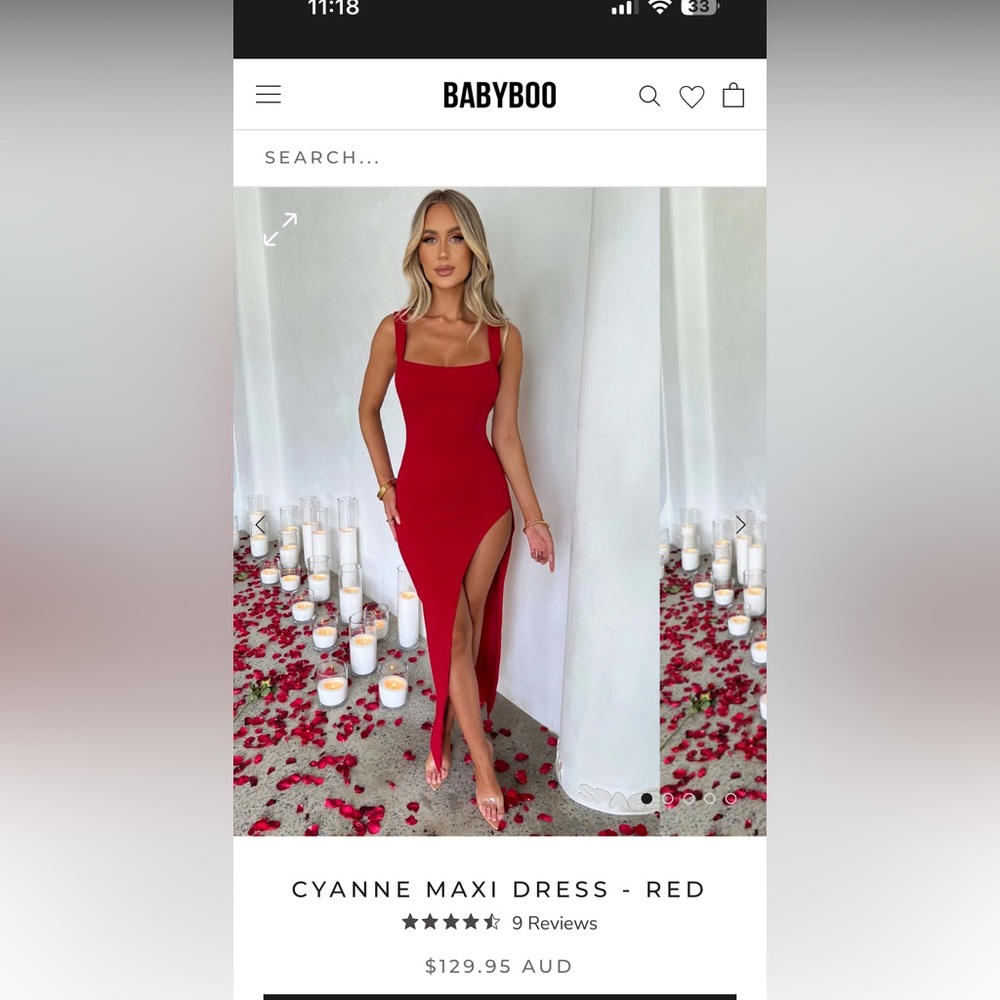 Babyboo fashion red maxi open back dress . Size Small. Worn once